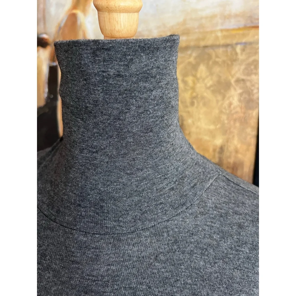 Ralph Lauren Gray Long Sleeve Tissue Turtleneck Tee M - Picture 2 of 6